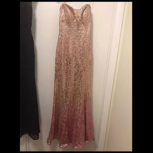Rose gold sequins prom/ formal dress